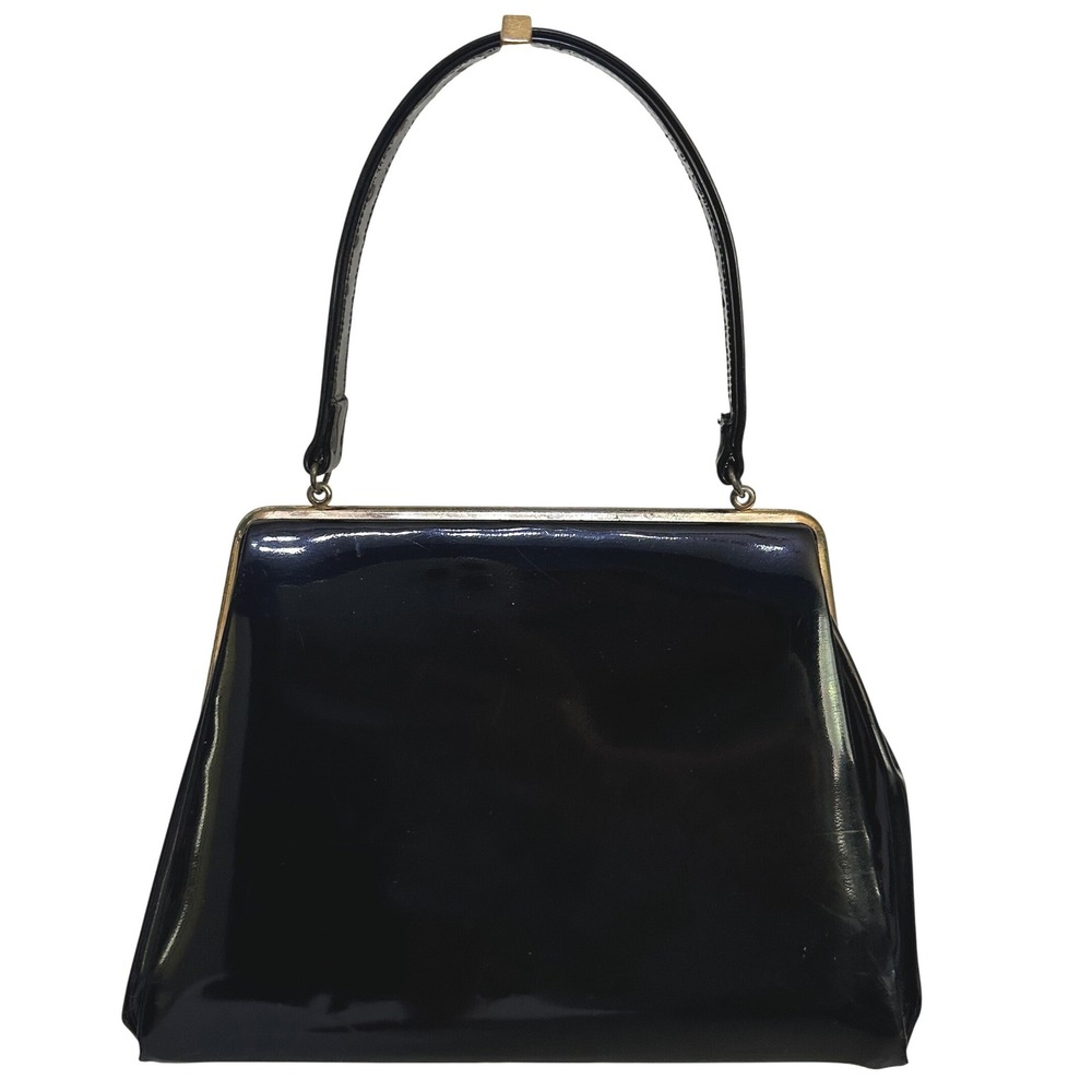 Vintage Theodor California Patent Leather Handbag Top Handle Purse 60s 70s USA - Picture 2 of 11